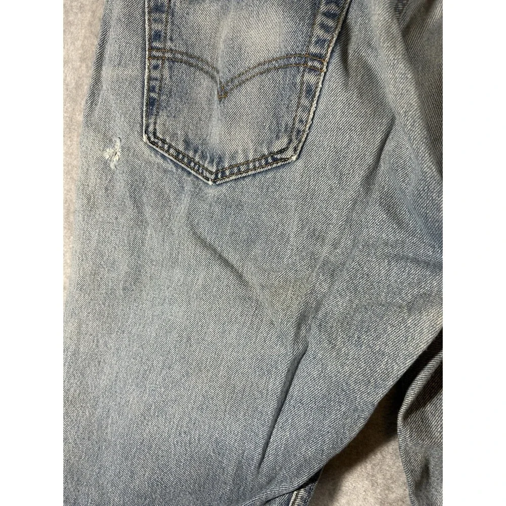 Levis 501 Denim Jeans 90's Mens 36x34 (Fits 34x33) Grunge Stained Thrashed USA